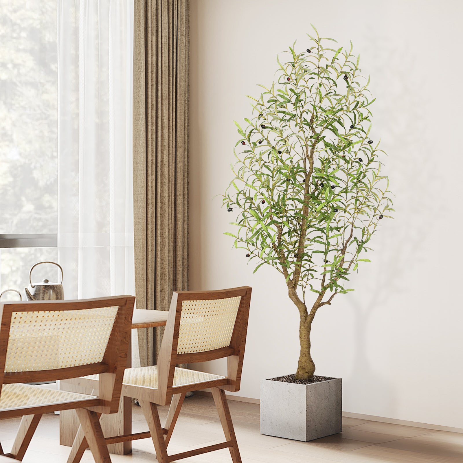 6ft Faux Olive Tree Realistic Leaves- 72