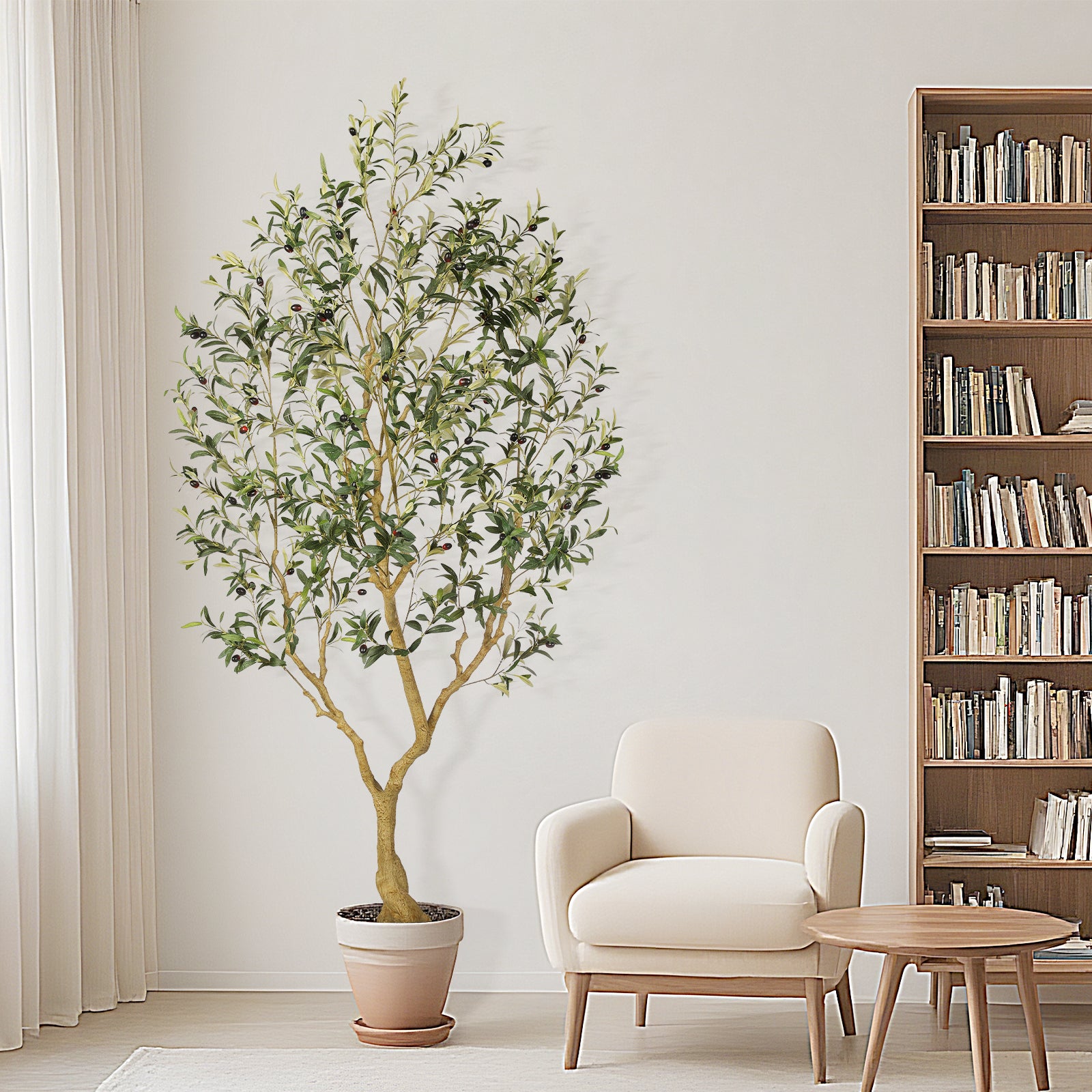 7ft Large Olive Tree Realistic Leaves- 84"Tall